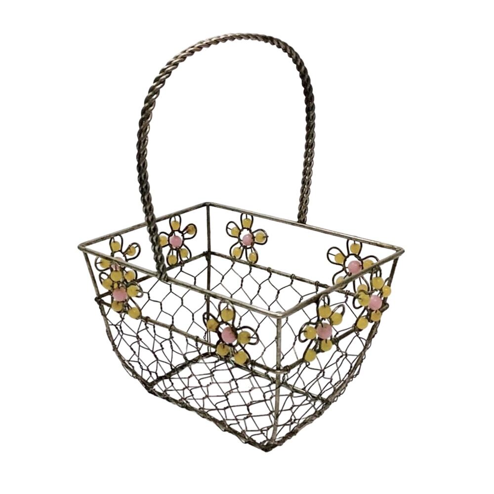 Wire Basket with Handle- Fruit/Flower Basket - Decor